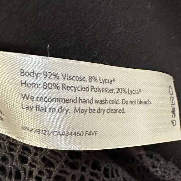 Eileen Fisher Black Tank Handkerchief Net Hem Midi Dress Size XS - Picture 6 of 8